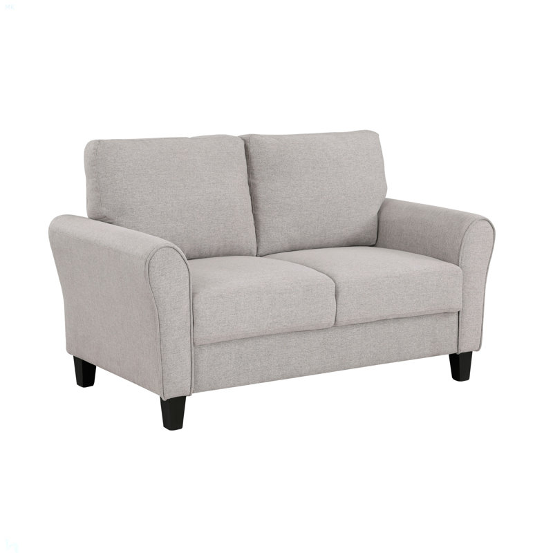 Mobilier de salon moderne avec coussins attachés en tissu texturé de couleur transitionnelle moderne, Sable du désert
