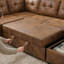 Canapé-lit modulaire en U 115 po Chesterfield