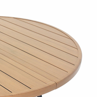 Round Patio Table with Umbrella Hole for Garden Patio Balcony