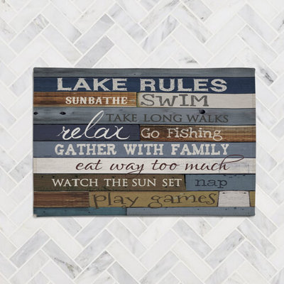 Lake Rules Chenille Indoor Rug