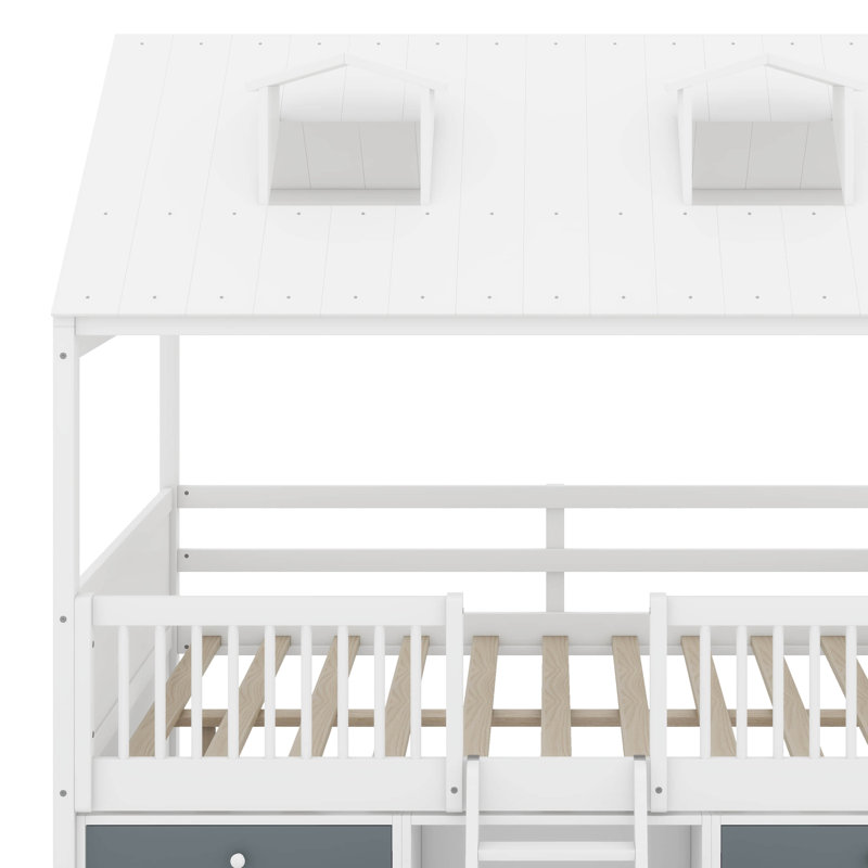 Lit en bois, Double, Blanc