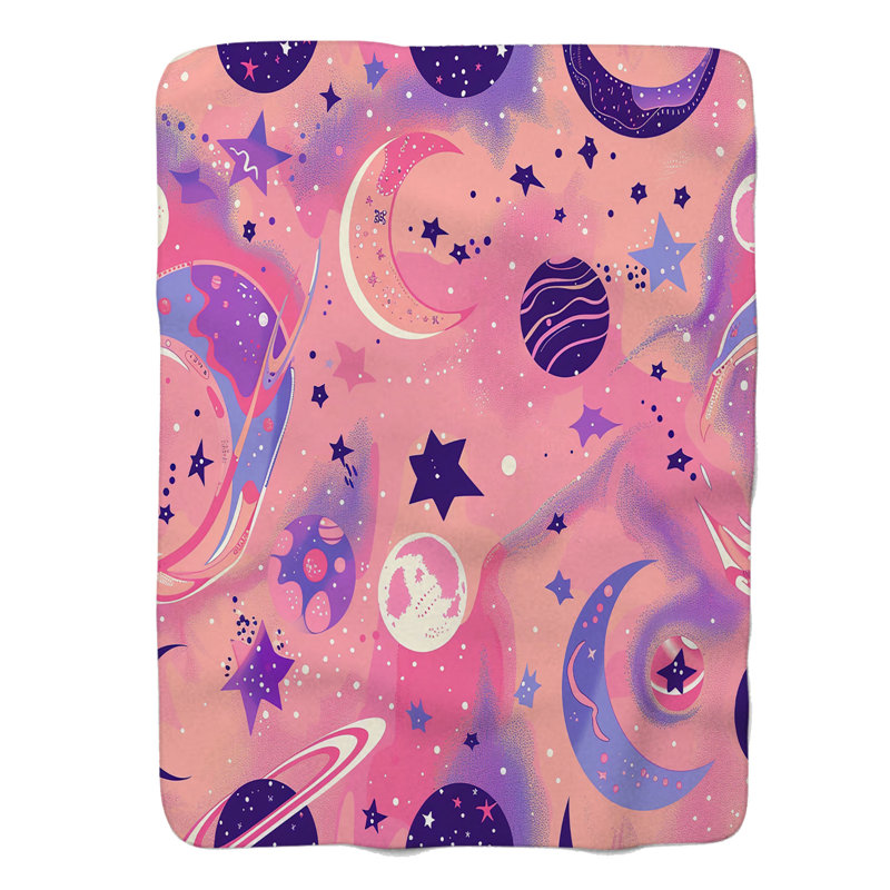 Gentle Astrology Designs - Couverture en sherpa de qualité supérieure 1 pièce, Lit simple