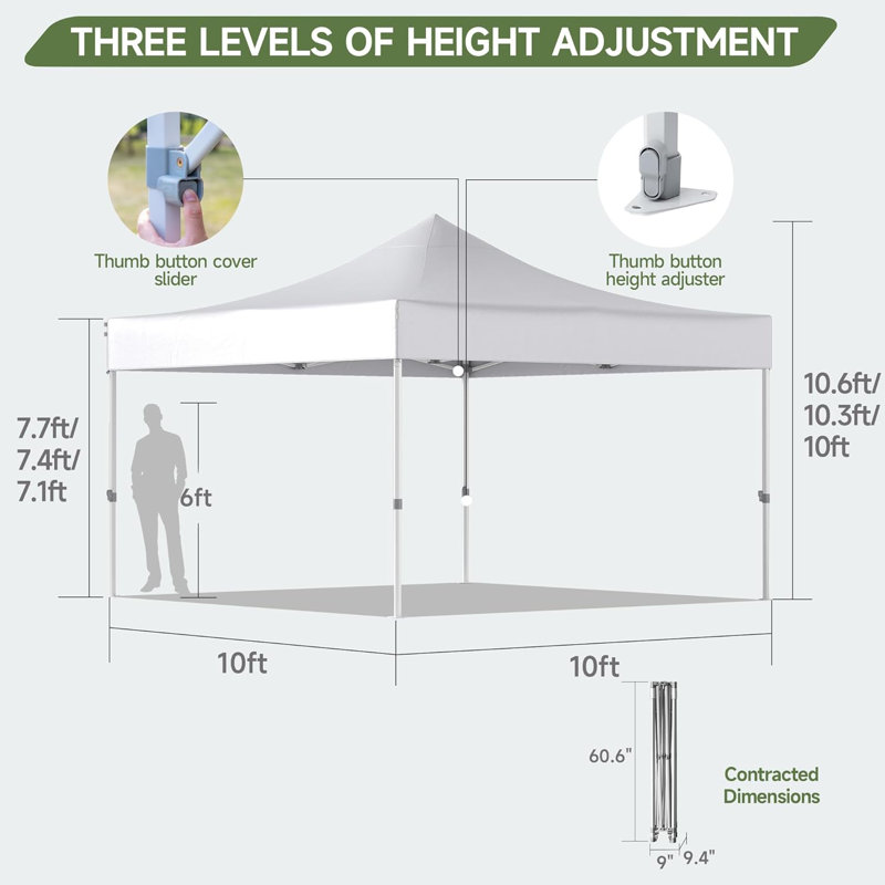 Instant Pop-Up Canopy Tent With Hexagonal Steel Frame, 500D Waterproof Top, Portable Shelter For Outdoor Events, Camping, And Parties