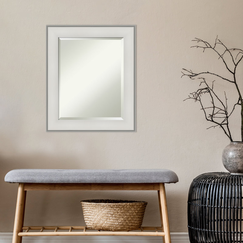 Miroir d'appoint mural Dyana, 25 po x 21 po, Blanc