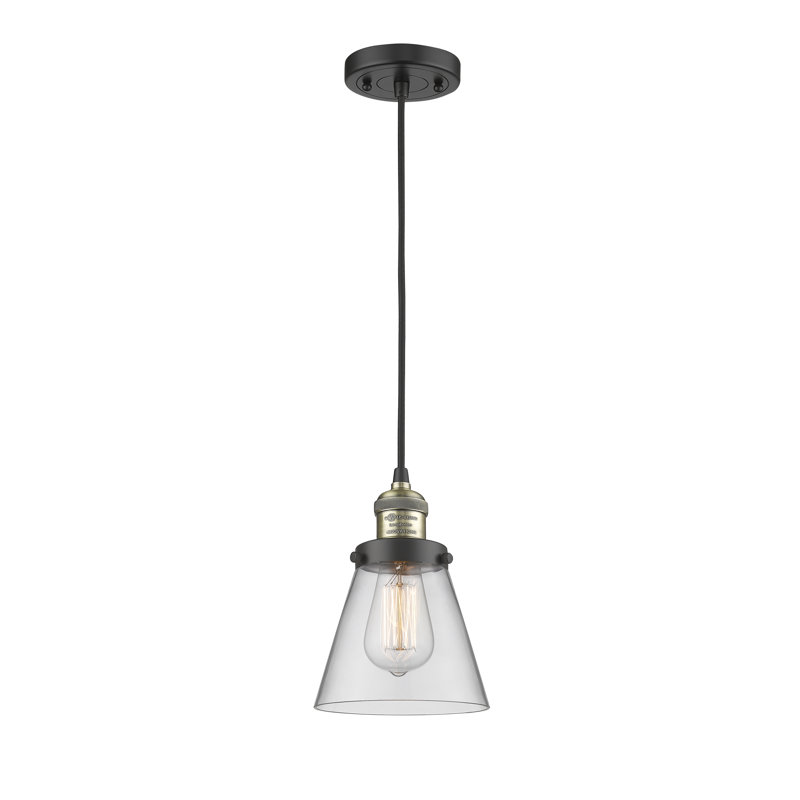 Hanlon 1 - Light Single Pendant, 3.5 Watt Vintage LED Bulb, Seedy, Black Antique Brass
