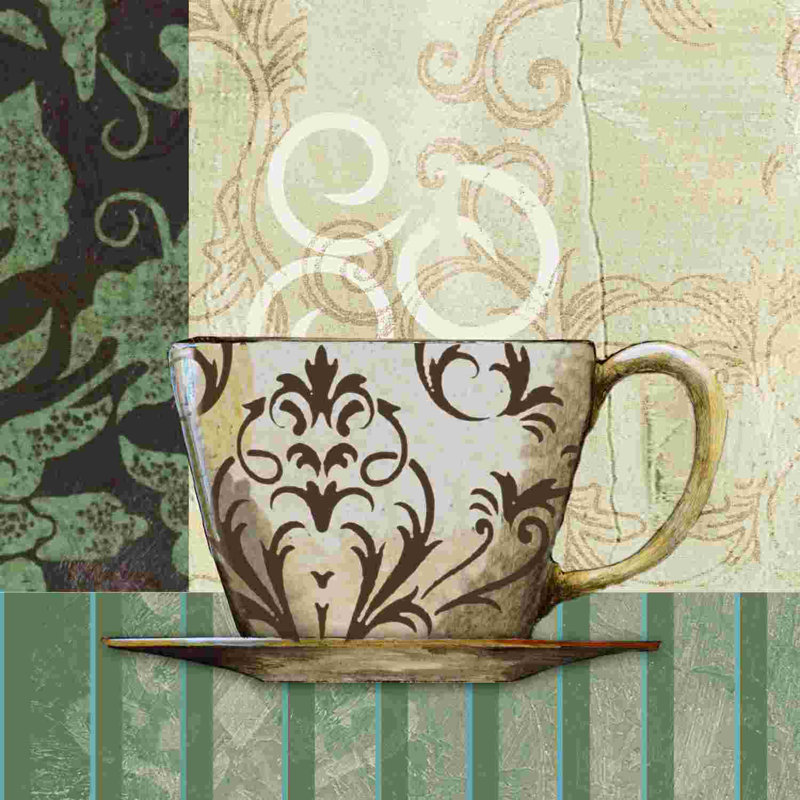 «Swirly Coffee Cup 3», impression sur toile tendue, L 12 po x H 12 po