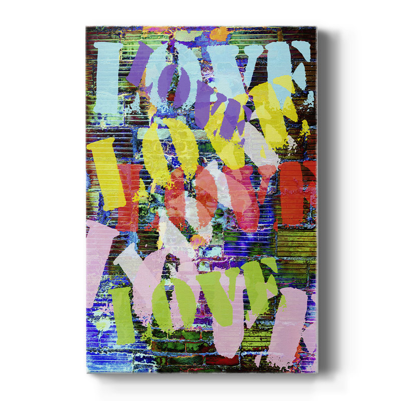 Graffiti Love I -Custom Wrapped Gallery Cavas, 18" H x 12" W
