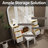 Triple Mirror White Dressing Vanity With 6 - Drawer Arrangement, Stool And Full Length For Bedroom Space Antique Style Makeup Mirror, Storage Solution, Comfortable