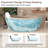 CASAINC 65" Oval Solid Surface Freestanding Soaking Bathtub With Center Drain and Overflow Hole