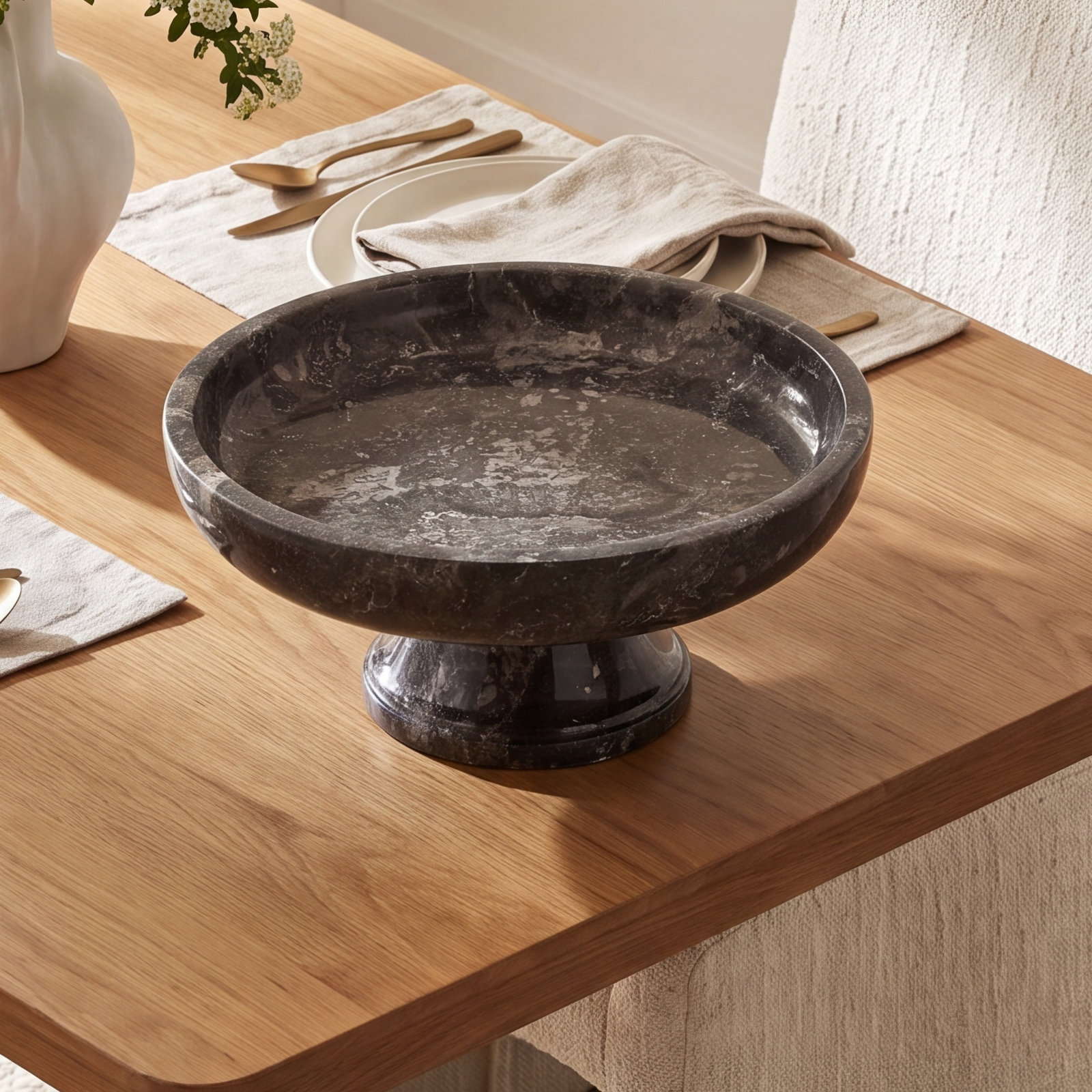 Beason Marble Fruit Bowl, Gray