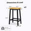 Tabourets de bar en bois massif (pas cher en fer), ensemble de 2 chaises de bar de 25,6 po de hauteur, tabourets de comptoir de cuisine avec repose-pieds, tabourets de ferme pour la salle à manger, cuisine, comptoir, noir-437258667