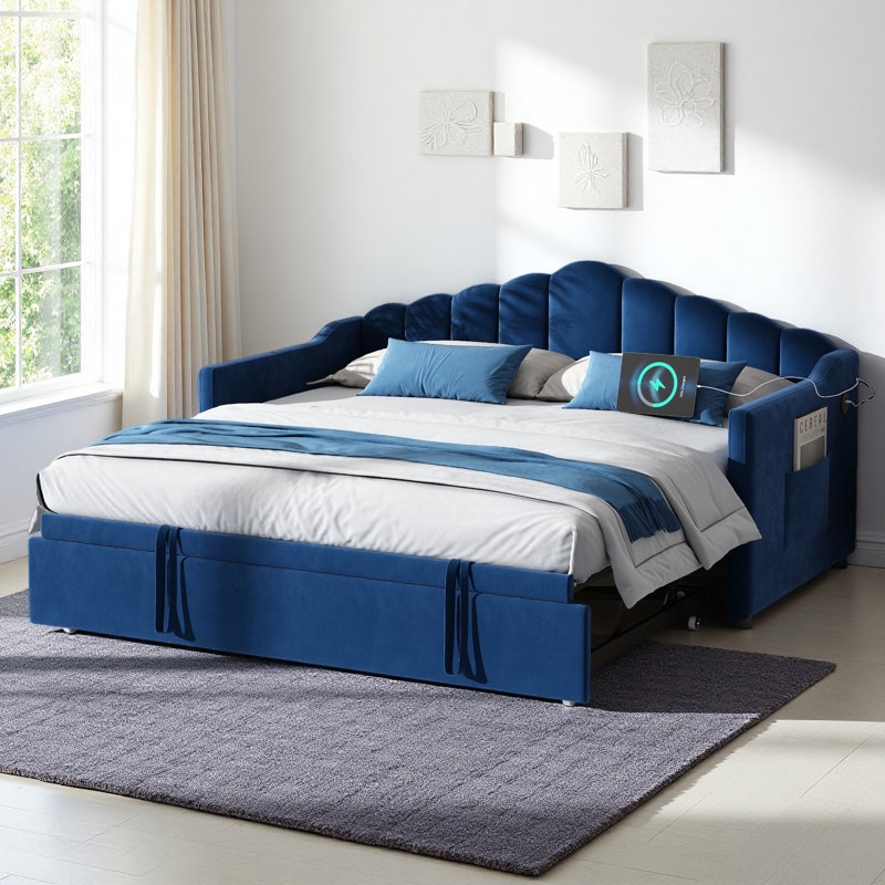Lits de jour Mid-Century Modern, Blue