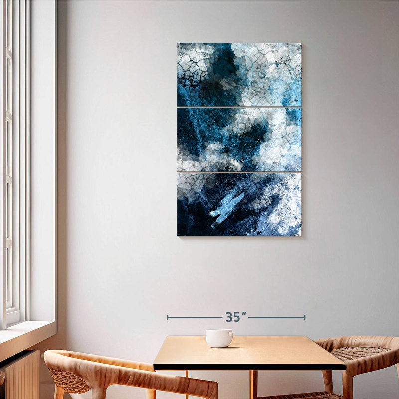 Avery Navy White Abstract, 57'' H x 36'' W