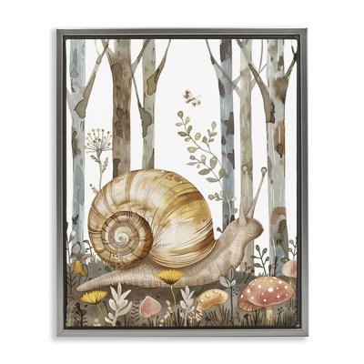  Woodland Snail Nature Floater Canvas Wall Art by LSR Design Studio