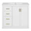 Ensemble de meuble-lavabo moderne avec lavabo en céramique, meuble de rangement pour salle de bain, meuble-lavabo autoportant avec 3 tiroirs et portes à fermeture douce-128998990-128998993-128998997