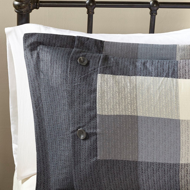 Ensemble de literie à chevrons 7 pièces de style ferme pour maison confortable