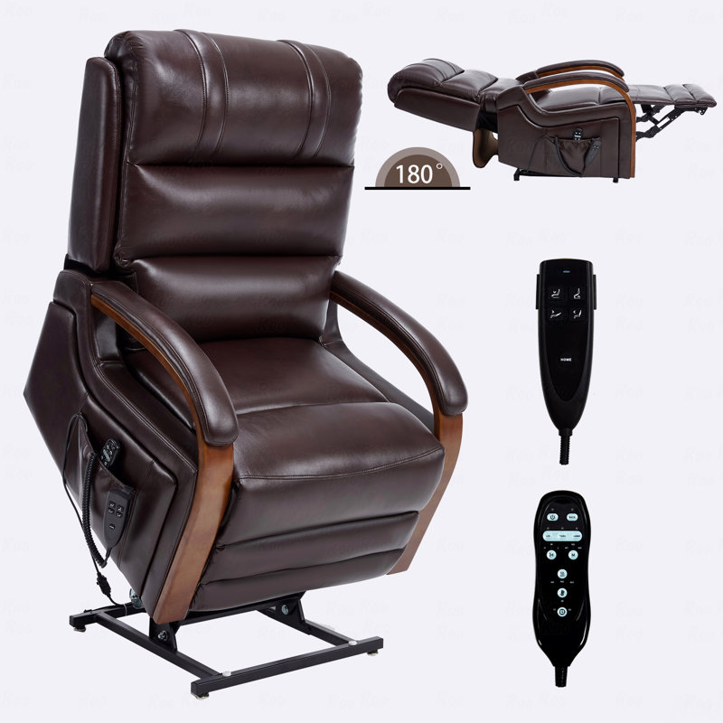 Fauteuil inclinable électrique Powerair Leatherair, Marron foncé