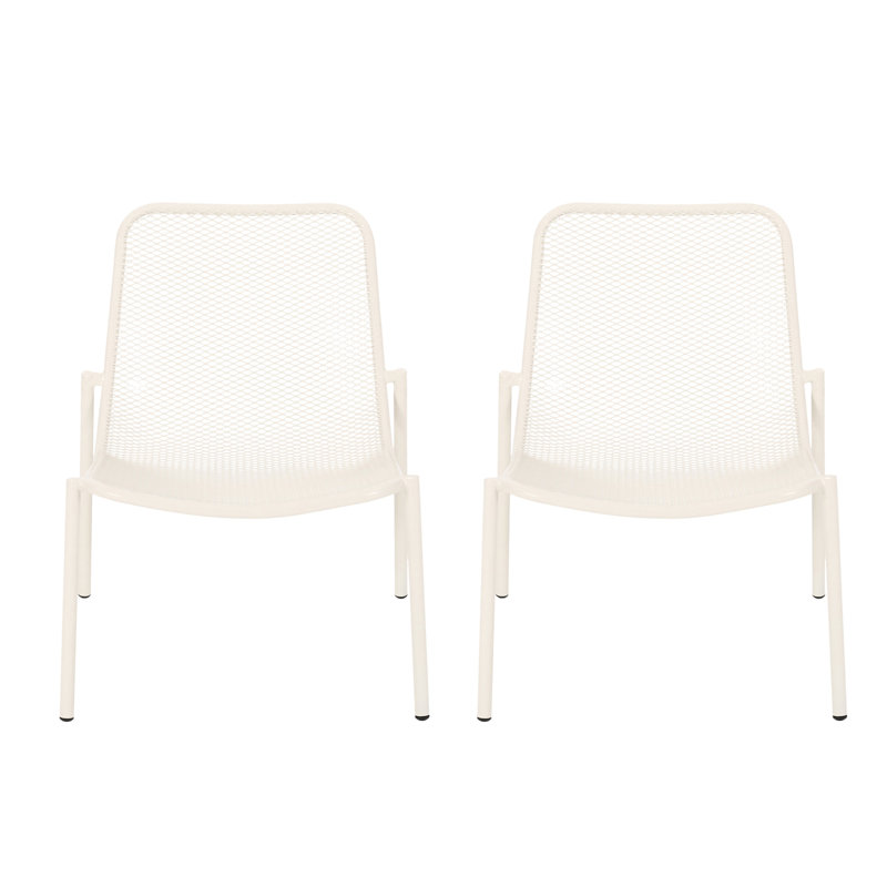 Summer Beach Chairs - Stackable Matte White Iron, 26 In. Width X 21.68 Depth Height, 7.74 Lb Iron Chair Relax,