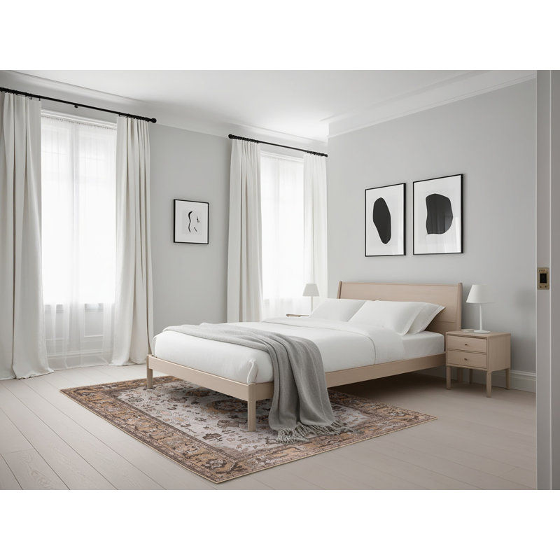 Tapis brun à motif oriental, Rectangle 5 pi x 7 pi