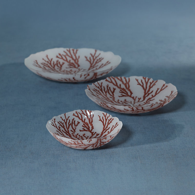 Ensemble de 4 bols en verre Coral Design, Petit - 13 po