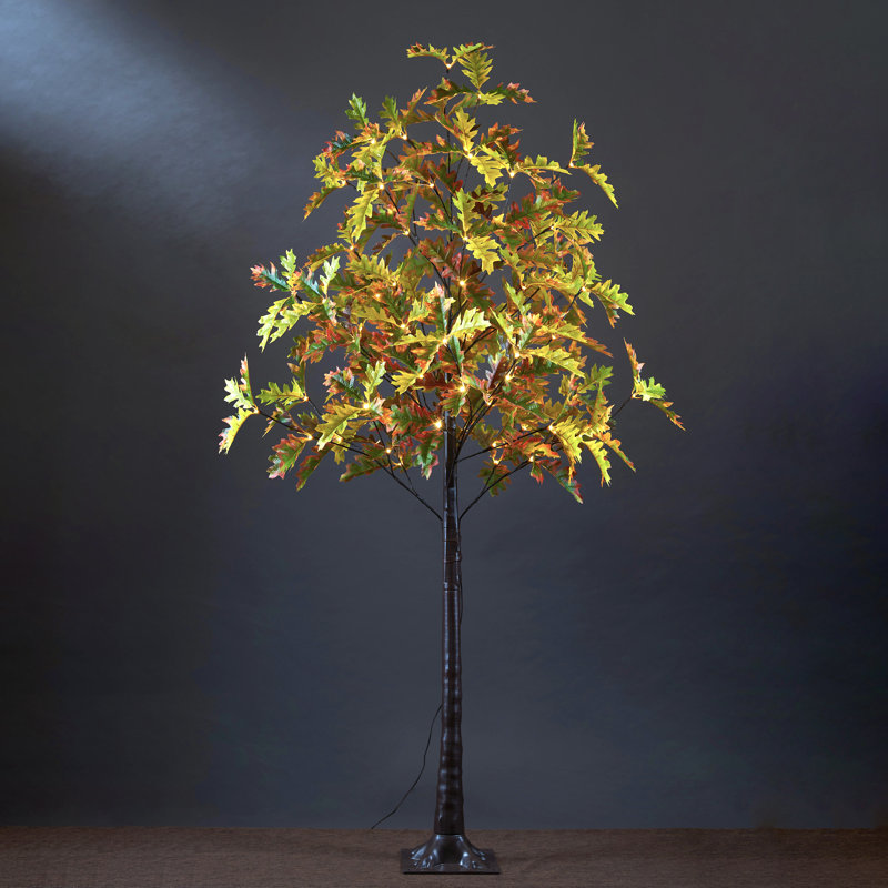 6 ft. Warm White LED Lighted Oak Tree for Indoor/Outdoor Decor
