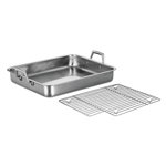 Tramontina 18.5 in. Stainless Steel Gourmet Prima Roasting Pan with Basting Grill