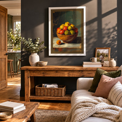 Bowl of Apples Rustic - Framed Print