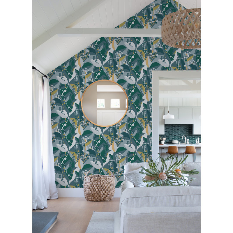 Papier peint Adelaide, Bleu sarcelle