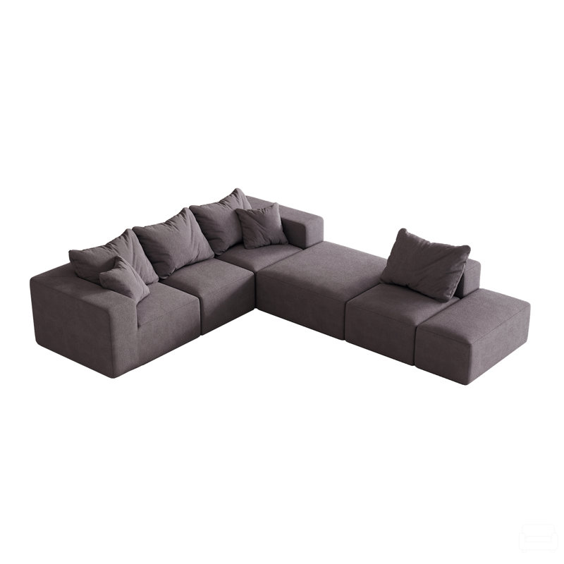 Ensemble de canapé modulaire rembourré sans os Modern, Gris