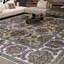 Tapis carré doré et ivoire de haute qualité noué à la main