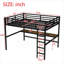 Lit mezzanine grand lit pour petite chambre à coucher avec cadre en métal noir élégant et peu encombrant avec prises de courant intégrées et lumières DEL