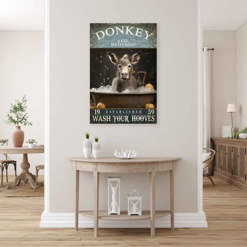 Donkey Bath Soap On Canvas, impression, H 36 po x l 24 po x P 1,25 po