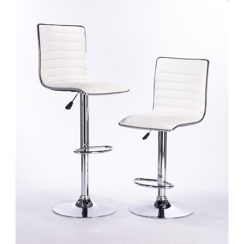 Tabouret de bar pivotant à hauteur réglable Mangum, blanc