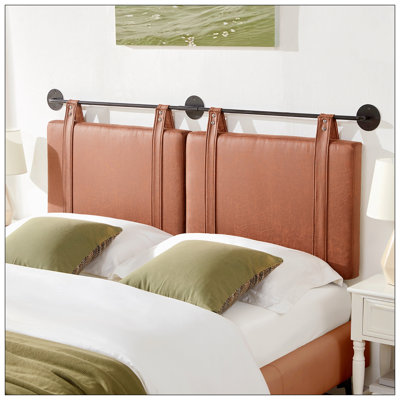 Elem Upholstered Linen Faux Leather Headboard