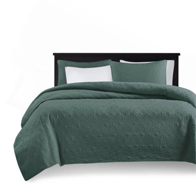 3 Piece Reversible Quilt Set Balsam Green