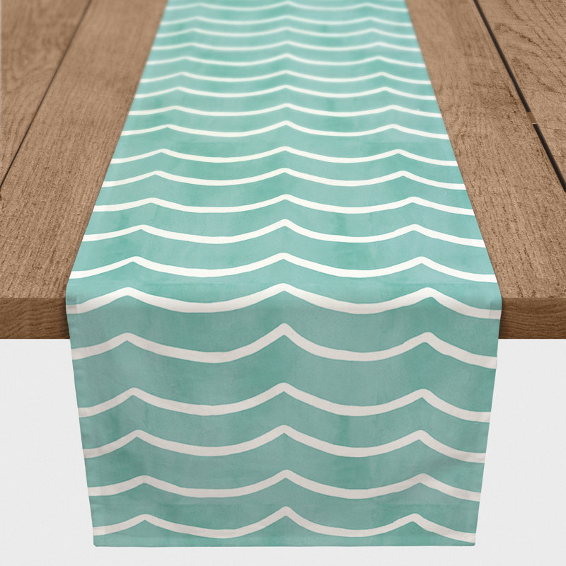 Bauman Soft Waves Table Runner, Teal, 90" L x 16" W