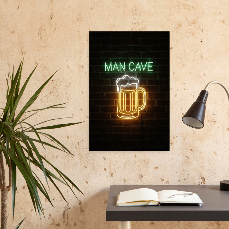 Art mural contemporain «Man Cave», H 24 po x l 16 po