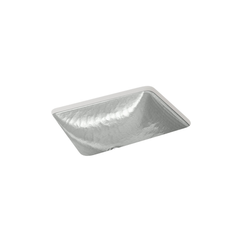 Yepsen Glass Undermount Bathroom Sink, Silver