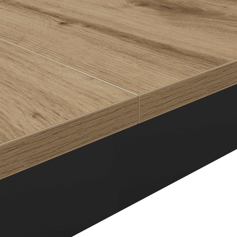 Metal Base Dining Table, Light Brown, 75cmH x 200cmL x 100cmW