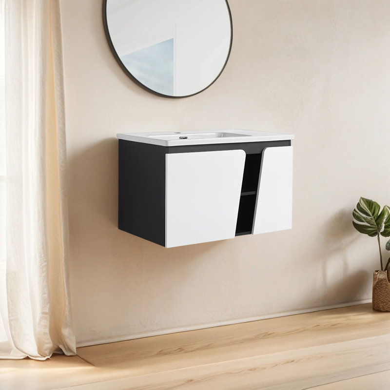 Meuble-lavabo simple 31,72 po avec comptoir en céramique Lashira