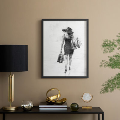 Shopping Day II Framed Print - Solid Wood