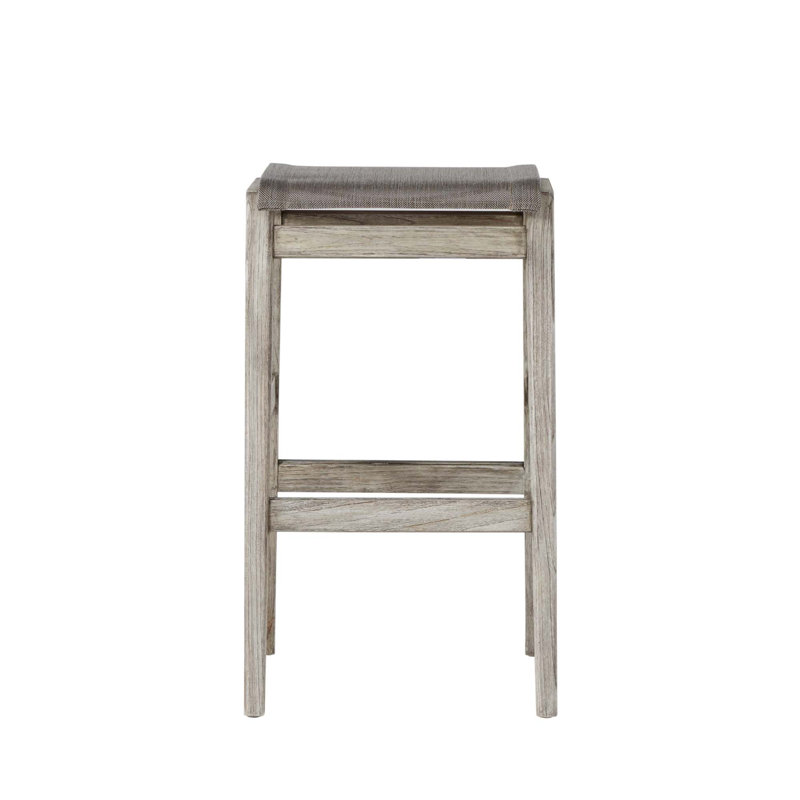 Coast Patio Bar Stool, Oyster Teak Frame/Gray Sling