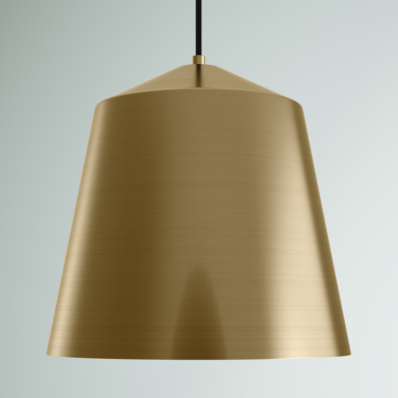 Luminaire suspendu en forme de dôme à 1 lumière Abdorahman, Or antique