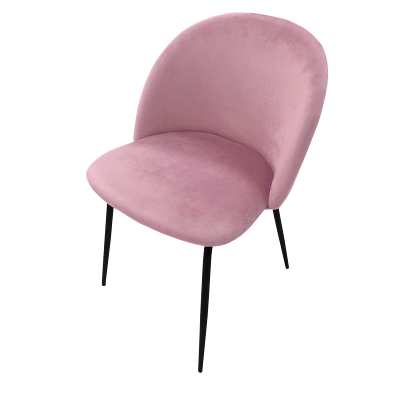 Preesall 45cm H Velvet Upholstered Side Chair, Pink