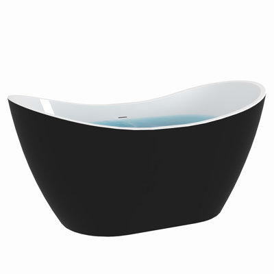 60" x 27" Freestanding Soaking Acrylic Bathtub