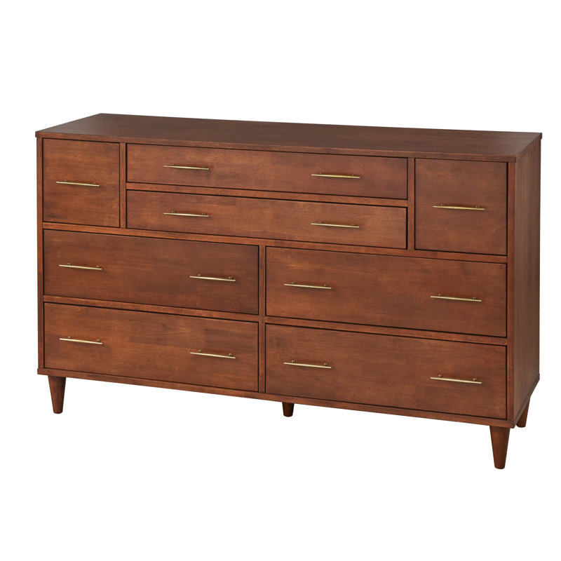 Commode 8 tiroirs Afrida, Chêne