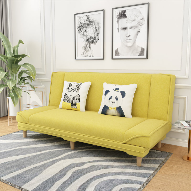 70.8" Upholstered Sofa, Lemon Yellow