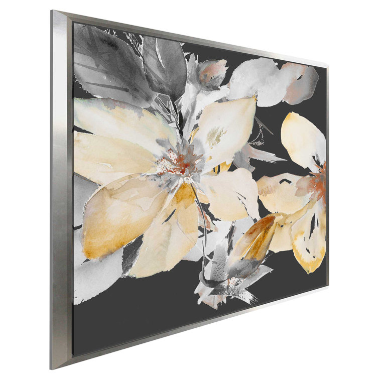 Charlton Home® Yellow Clematis On Grey Framed On Canvas by Lanie Loreth ...
