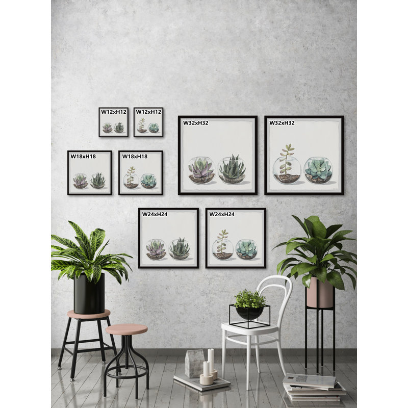 Diptyque rond en verre pour terrarium, H 32 po x l 32 po x P 1,5 po