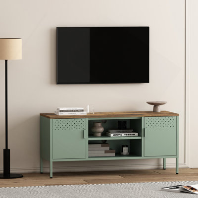 Armoire de rangement en métal vert sauge 47 po Landen